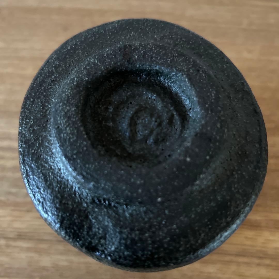 佐々木昭楽　楽焼窯　長次郎写風折　筒茶碗　茶道具