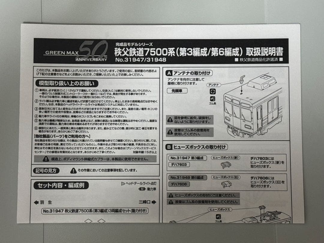 グリーンマックス 秩父鉄道7500系 第6編成 3両