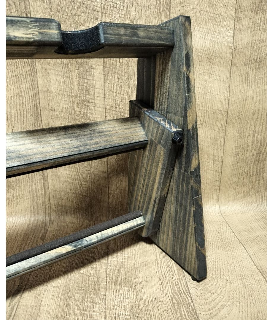 ♪手作り 沖縄三線ラック　折りたたみ収納　５丁掛け　三線スタンド　♪