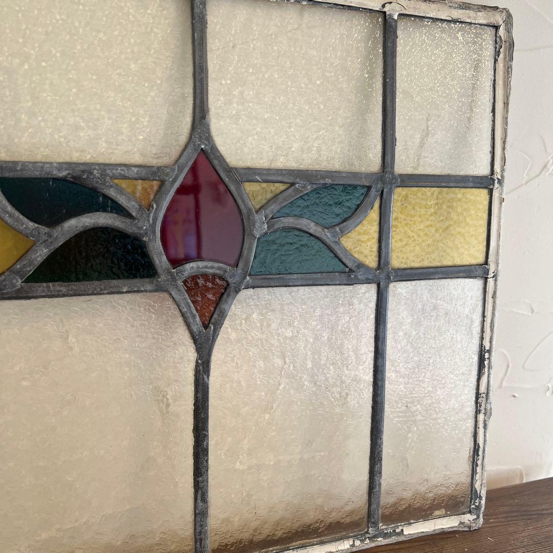 英国アンティーク　ステンドグラス木枠なし　イギリス