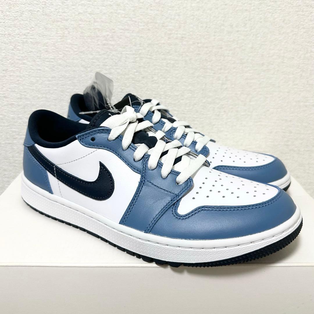 ナイキ ゴルフ ジョーダン 27.5 スニーカー シューズ 靴 青 天然皮革