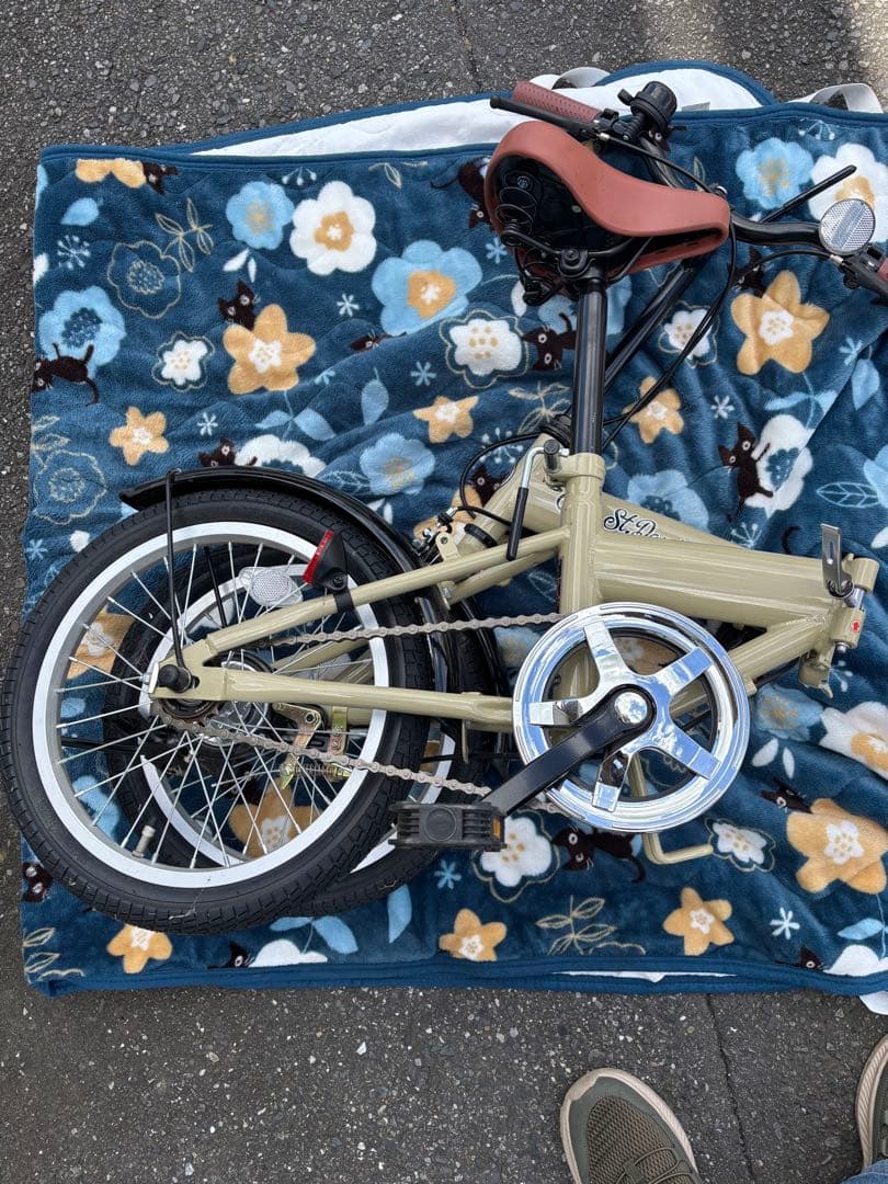 折りたたみ自転車 ベージュ