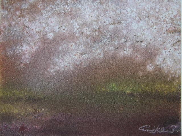 田久保恵美子、【春霞】、希少な額装用画集より、美品、新品額装付、インテリア