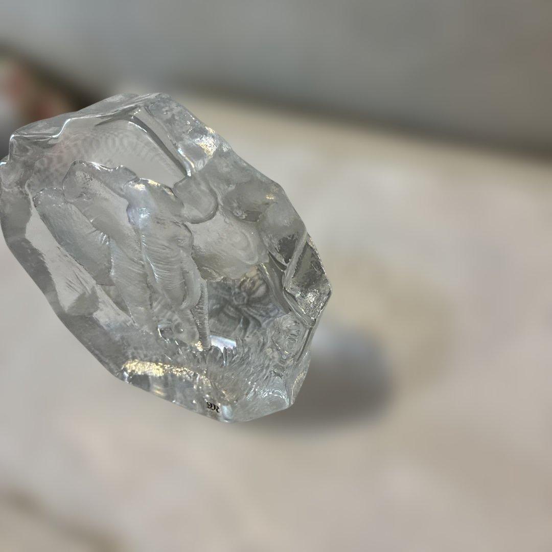 Mats Jonasson 象 クリスタルガラス 置物 北欧 スウェーデン製