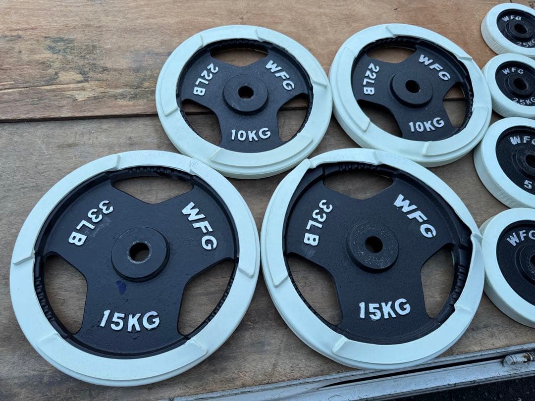 WILD FIT 85kg 16枚セット バーベル スチール プレート 15kg