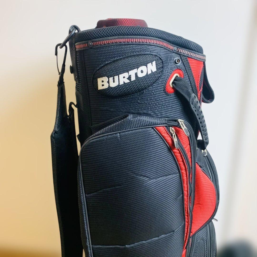 BURTON バートン ゴルフ キャディバッグ フード付き レッド ブラック