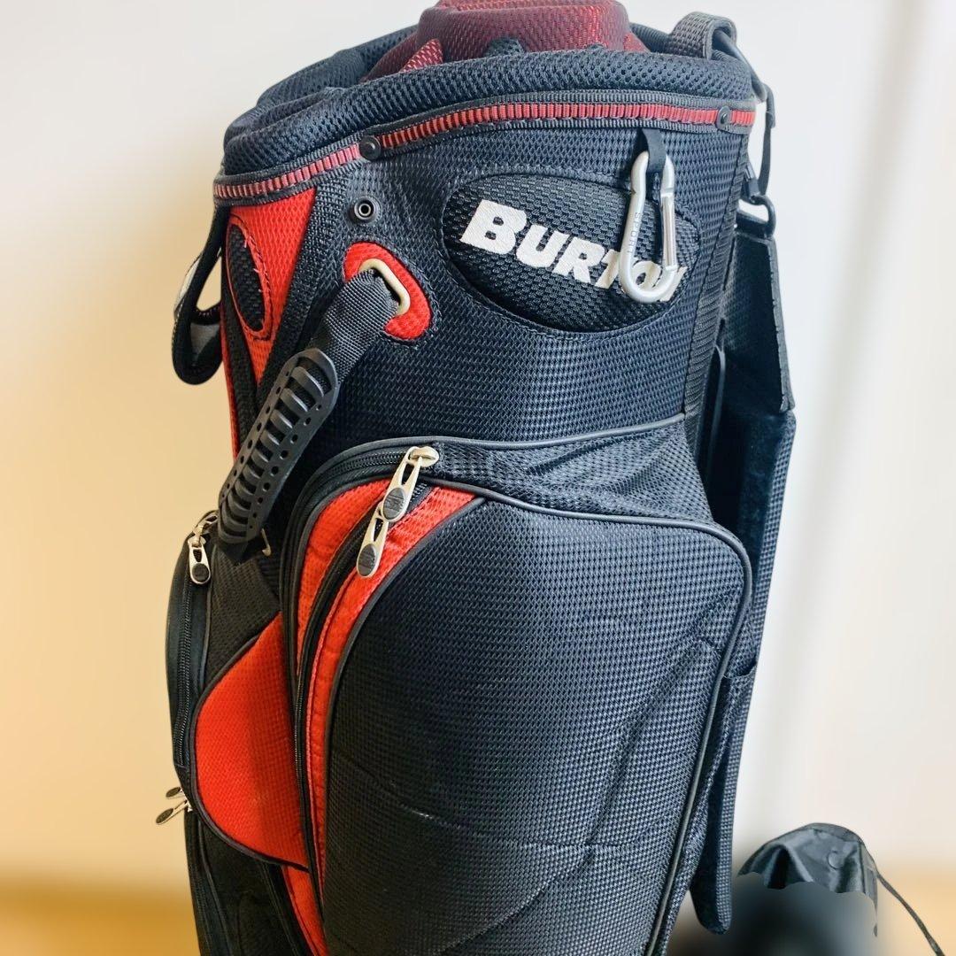 BURTON バートン ゴルフ キャディバッグ フード付き レッド ブラック