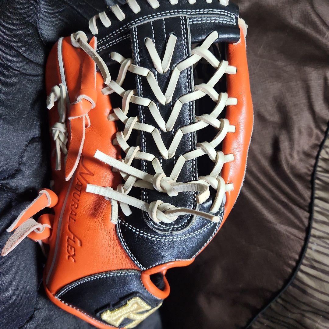 ハイゴールド軟式グローブ オレンジ/黒