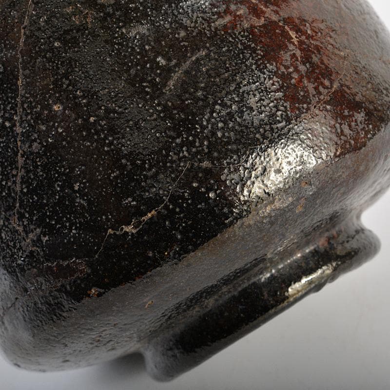 茶道具　楽吉左衛門　九代了入　黒筒茶碗　共箱　G　R6993