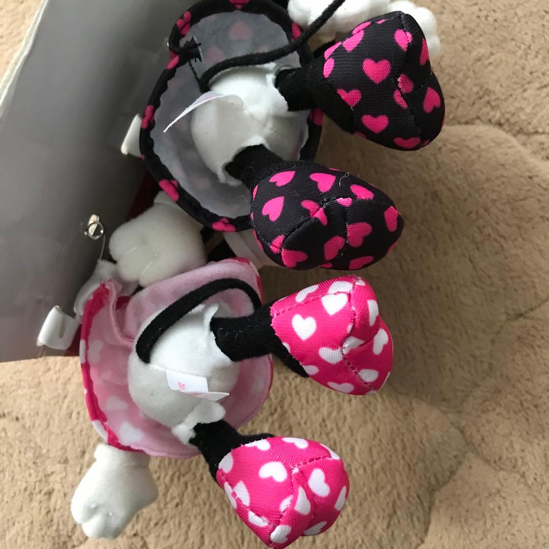 ミニー　ぬいぐるみバッジ　ハート柄　3個セット