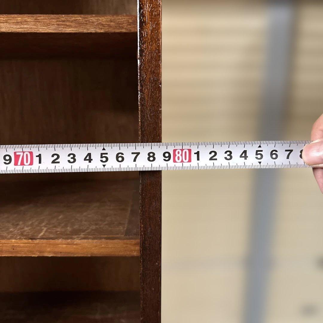 木製ガラス扉付き箪笥　時代家具