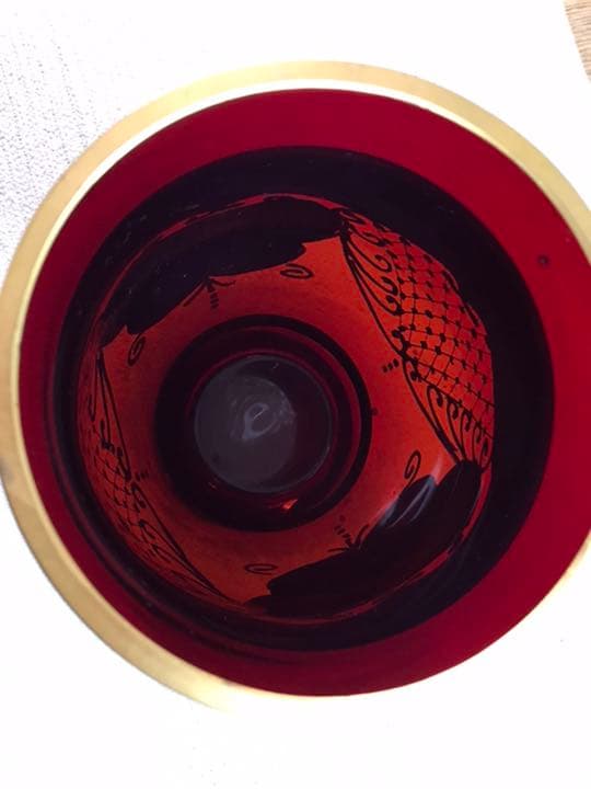 チェコ硝子花瓶　箱付き　お値下げ❗️