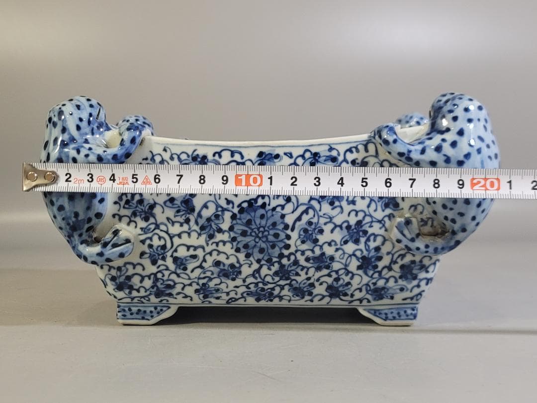 中国 染付 四方蝦蟇 筆洗 DT745