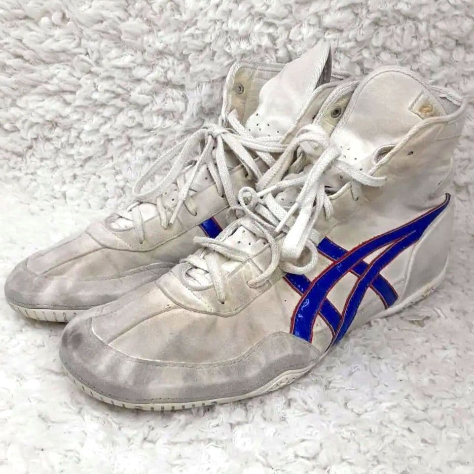 美品 28㎝◎asics アシックス レスリングシューズ ボクシングシューズ 白