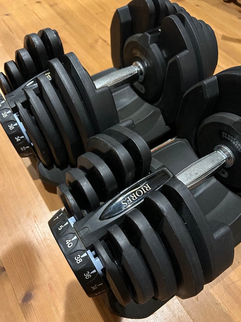 ①RIORES 可変式ダンベル 40kg 別出品2個セット