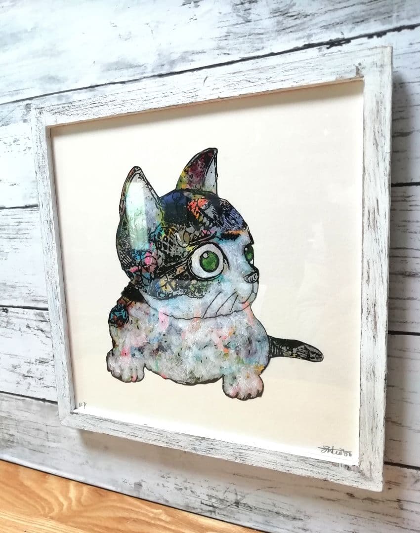 額縁ご確認ページ　title「てこてこニャンコ」