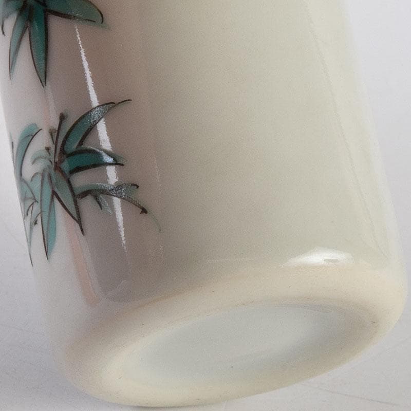 茶道具　渋草焼　渋草柳三作　色絵竹文　茶布筒　共箱　V　8990