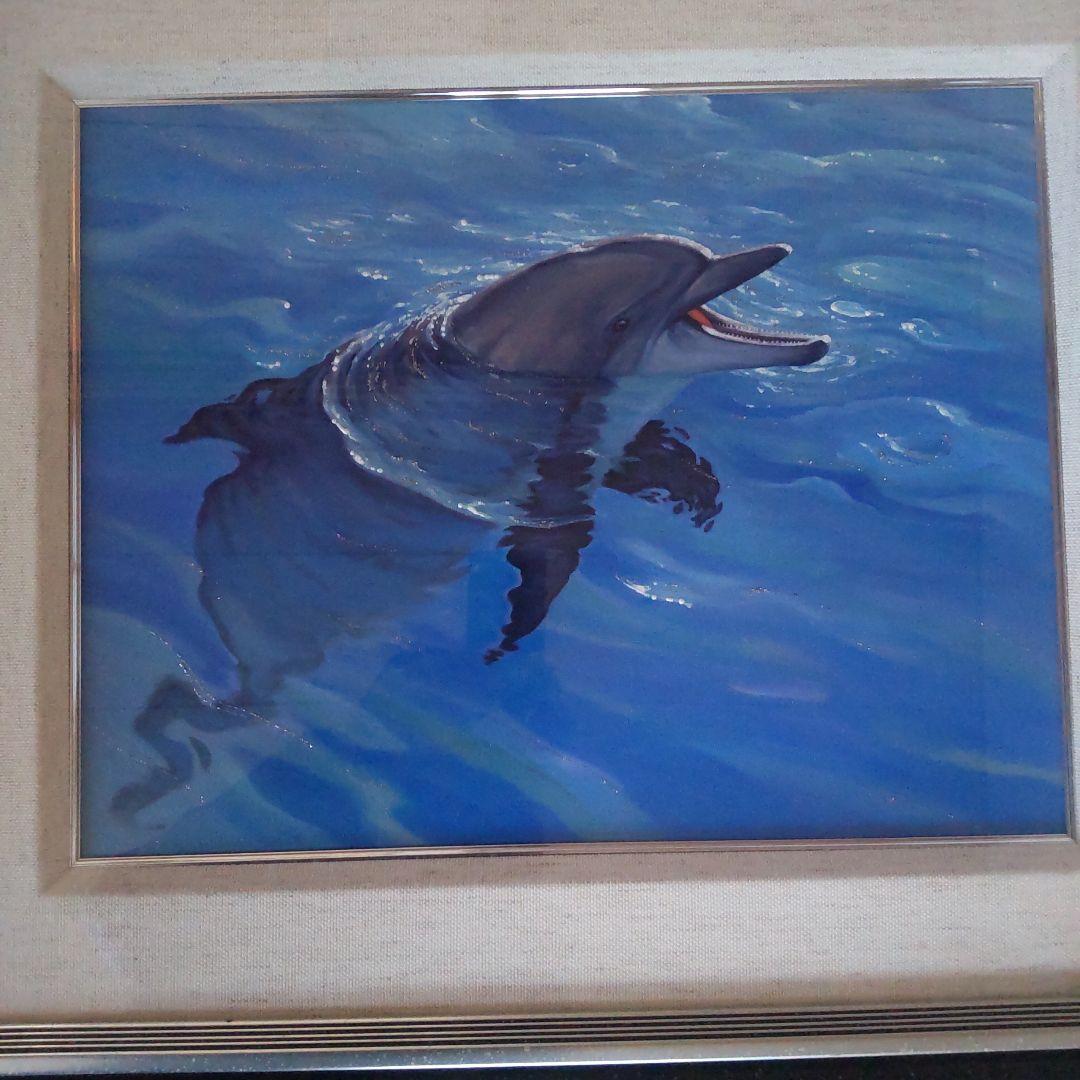 チャールズ・リン・ブラッグ　イルカ　油彩　8号