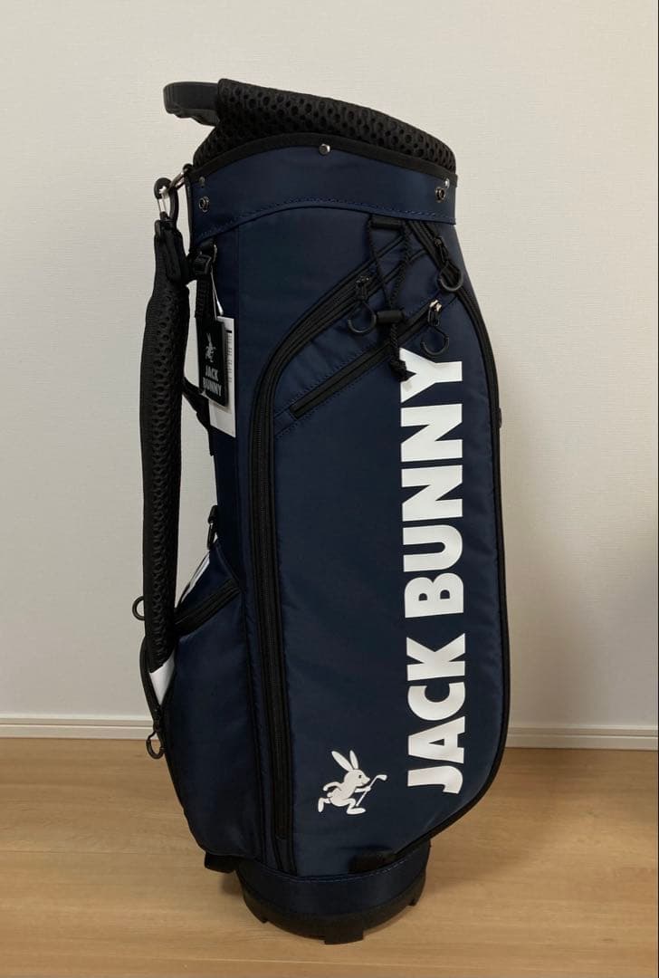 新品 パーリーゲイツ ジャックバニー 定番キャディバッグ 自立型 46インチ 紺
