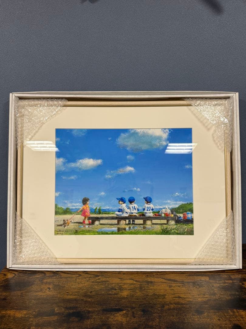 櫻井幸雄　ピンクの雨ぐつ　 絵画　 絵