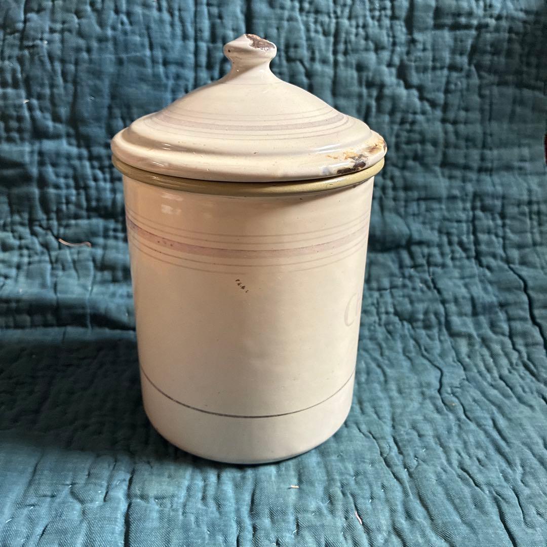 フランス　アンティーク　JAPY ホーロー　キャニスター