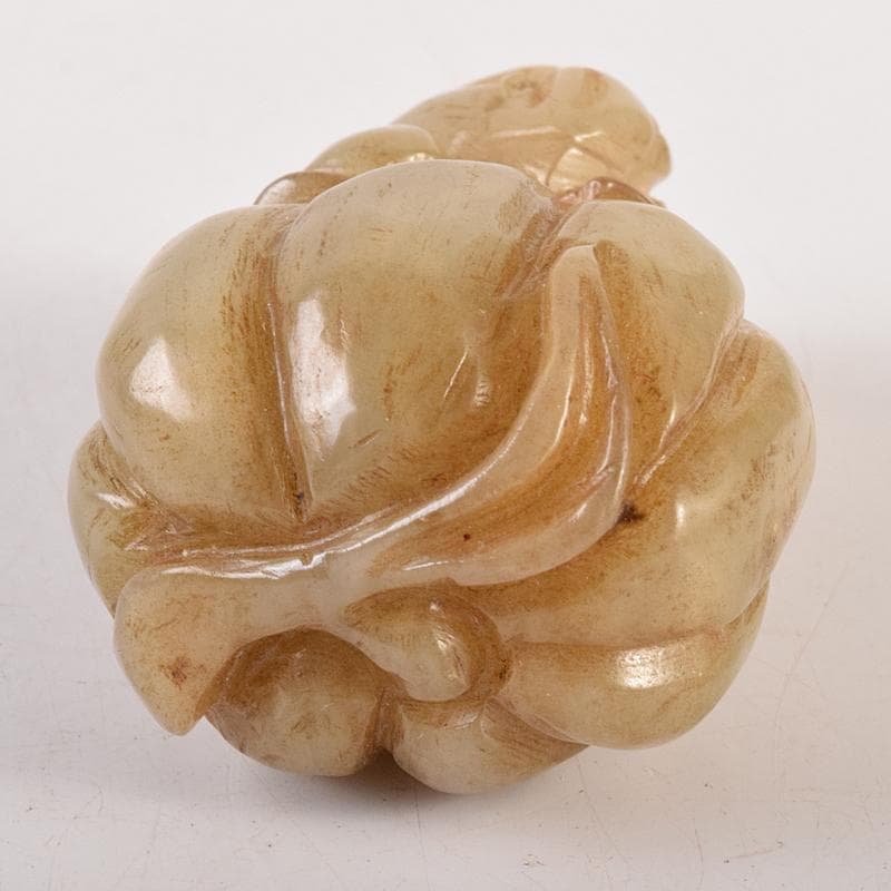 中国　玉石彫刻　寿老人　根付　C　7930E