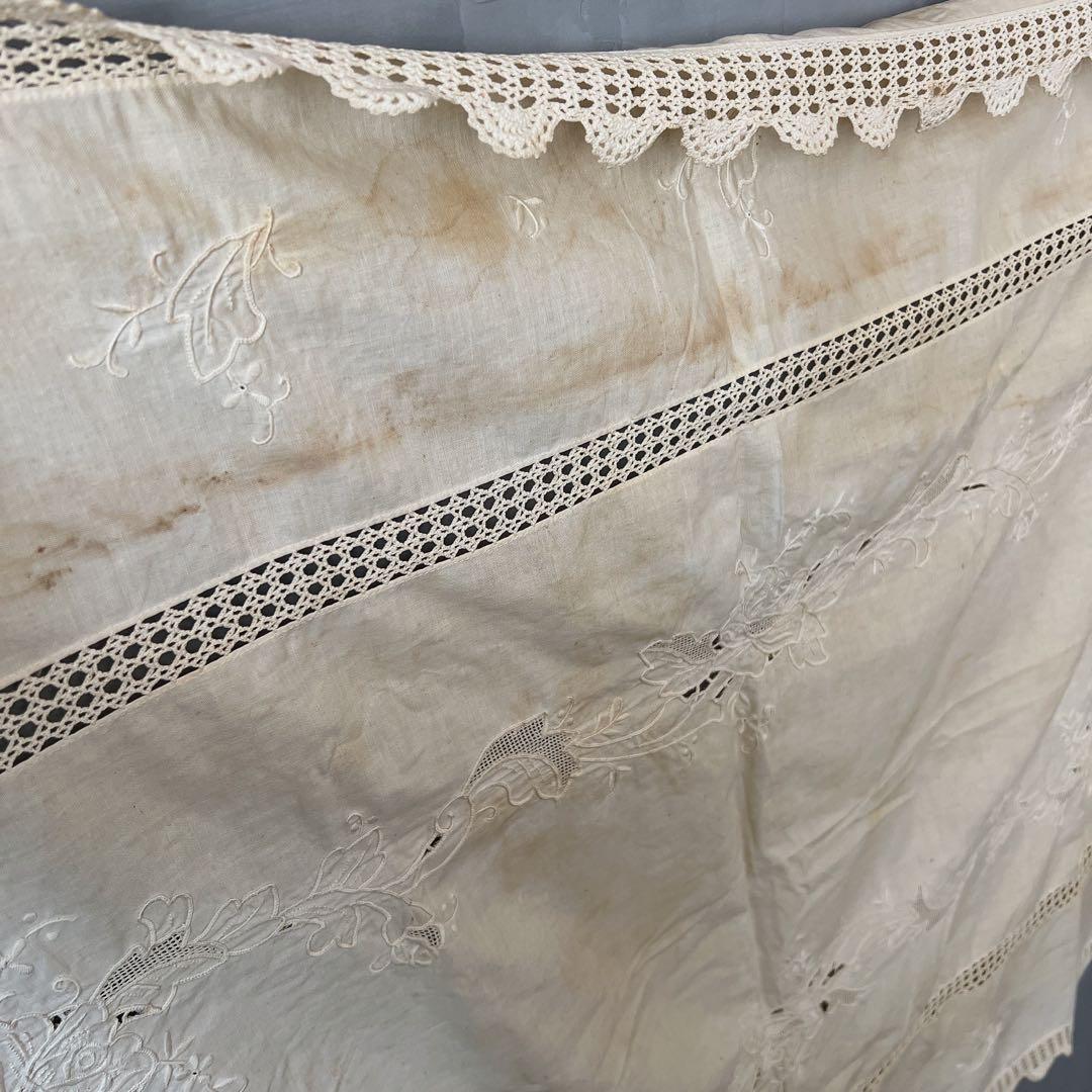 アンティークレース ドイリー 大型 テーブルクロス フランスアンティーク