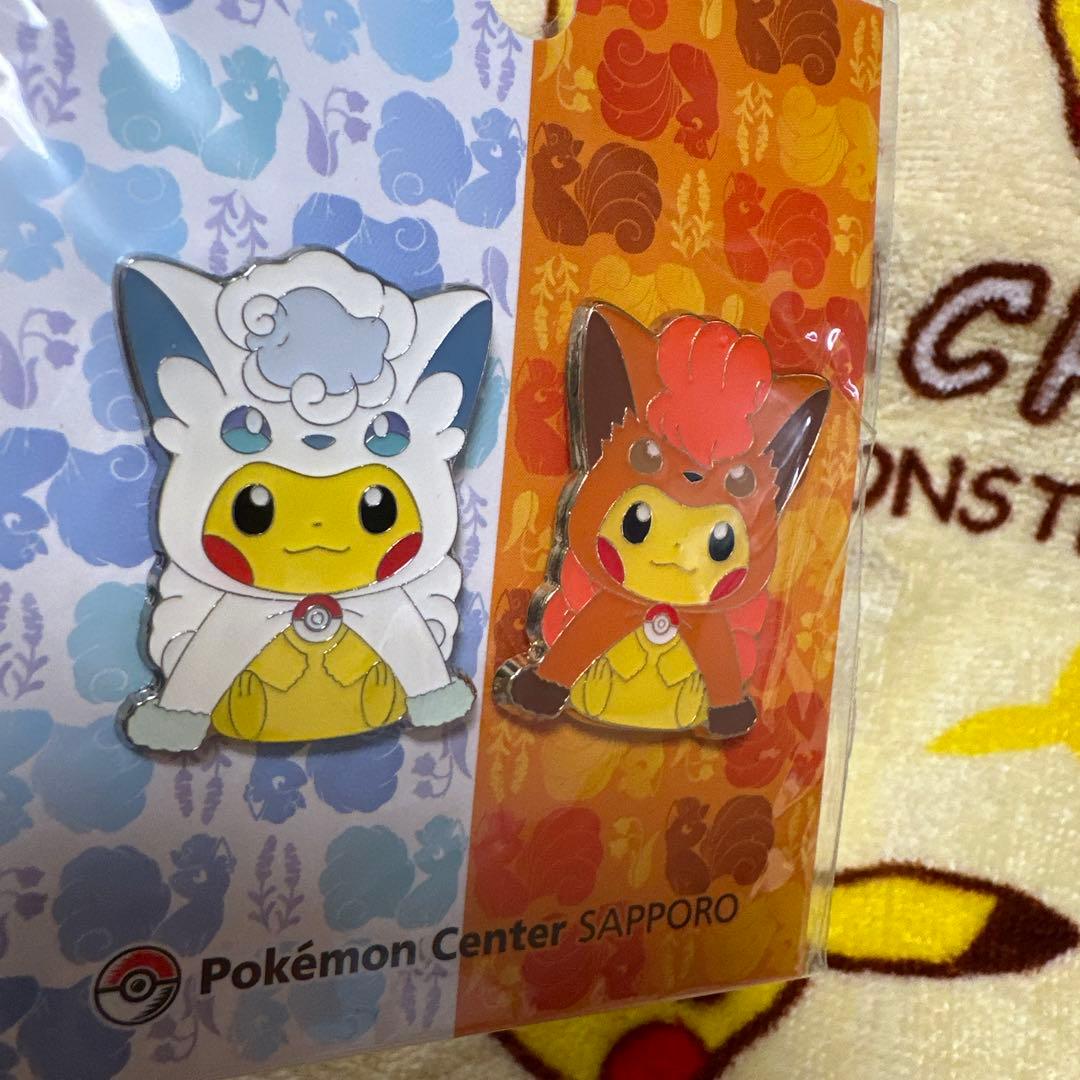 アローラロコン&ロコンポンチョのピカチュウ ピンズセット