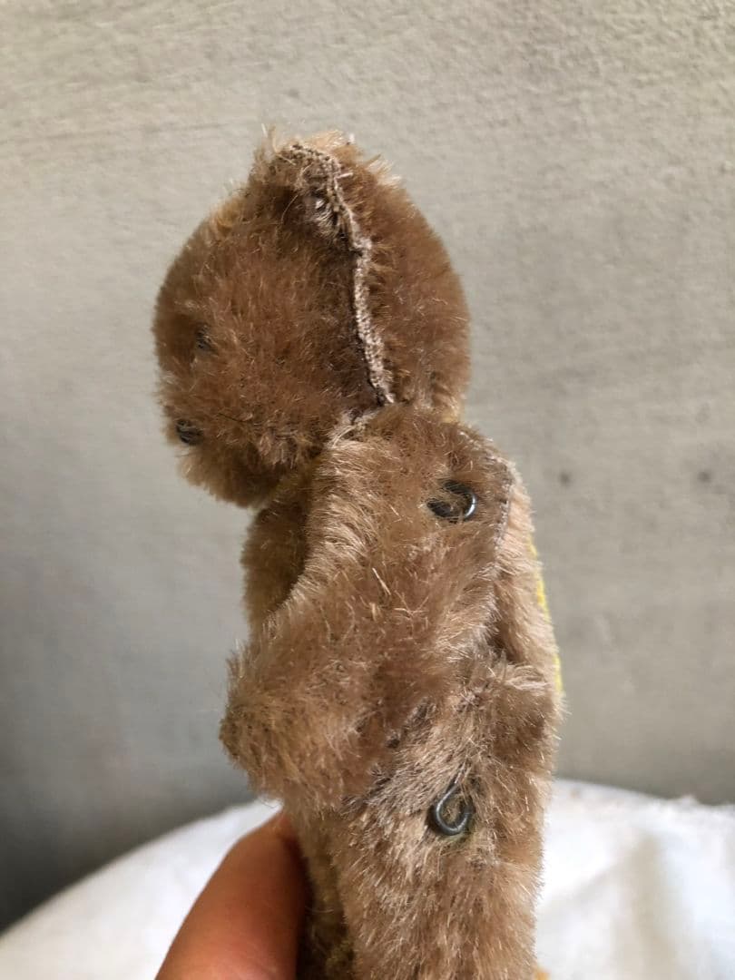 小さなテディベア 黄リボン アンティーク テディ