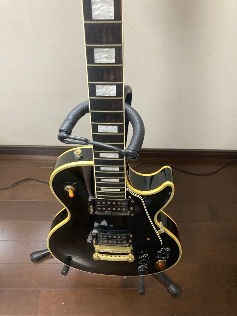 Burny ブラックレスポールカスタム　イナズマインレイ　ジャンク