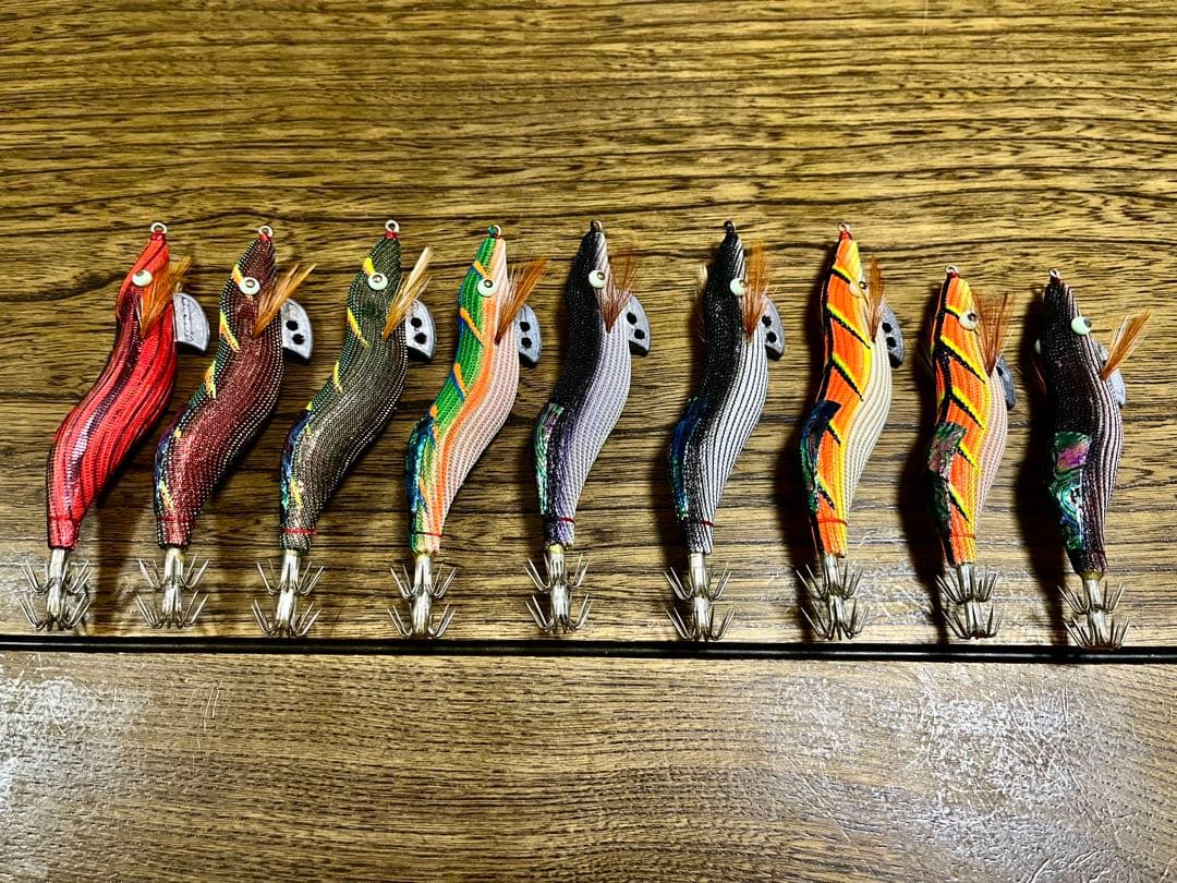 餌木猿 3.0号 2.5号 シンカー穴開け アワビシート 加工 9本まとめ売り