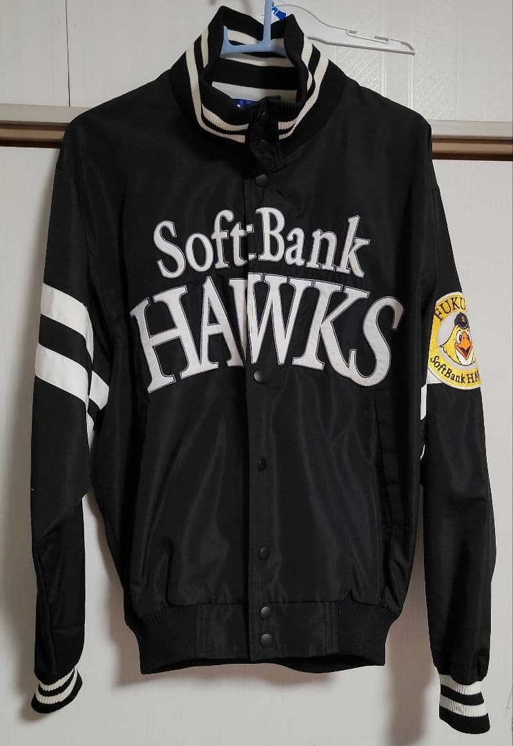 SoftBank Hawks ボタン式ジャケット 黒　サイズM
