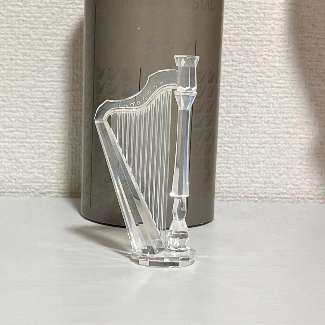 【美品】スワロフスキー クリスタル 置物 ハープ Swarovski