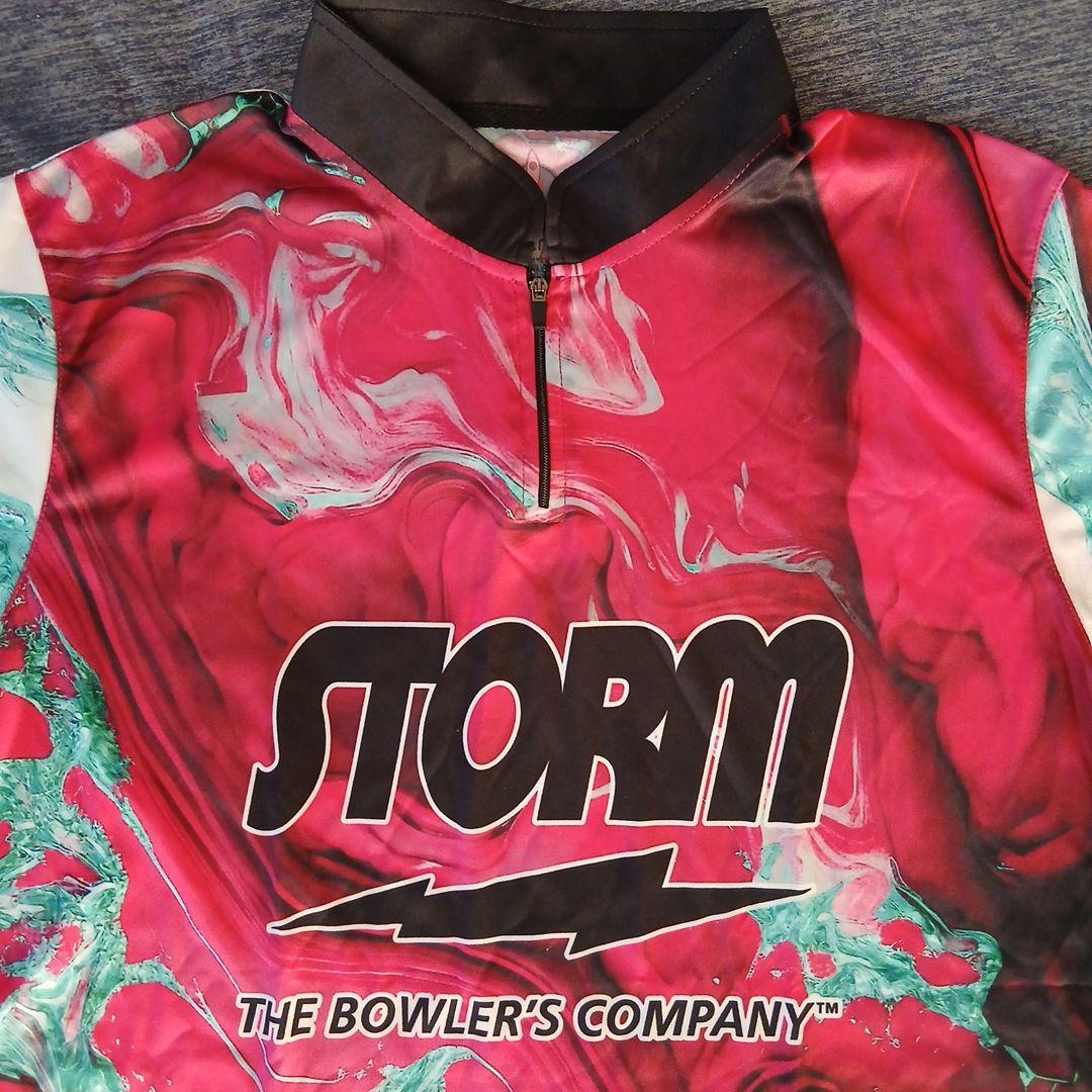 ✨新品✨ボウリングウェア　STORM　日本サイズXL　ピンク　マーブル　USA製