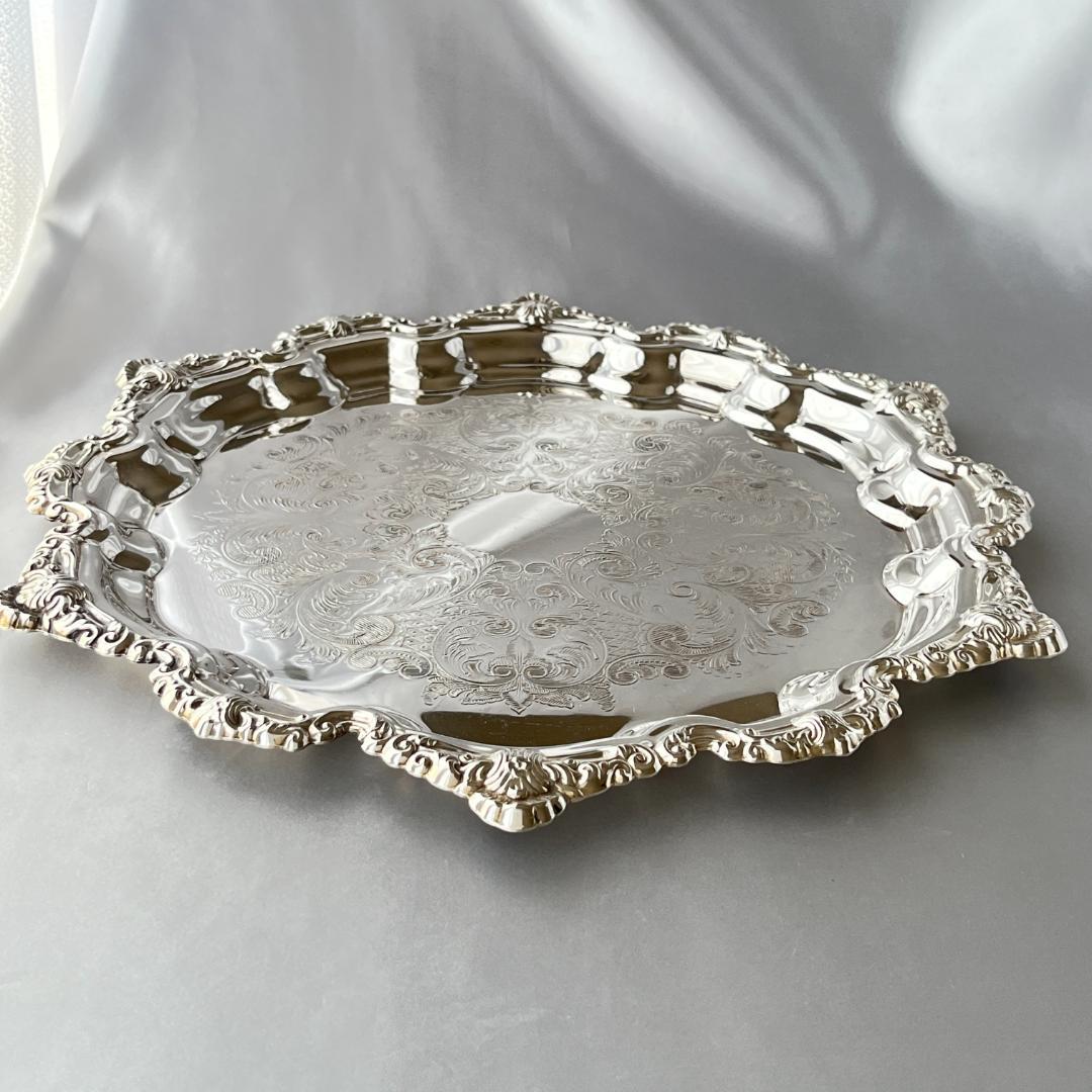 【英国】チッペンデールのギャラリートレー / ドリンクトレー 30cm