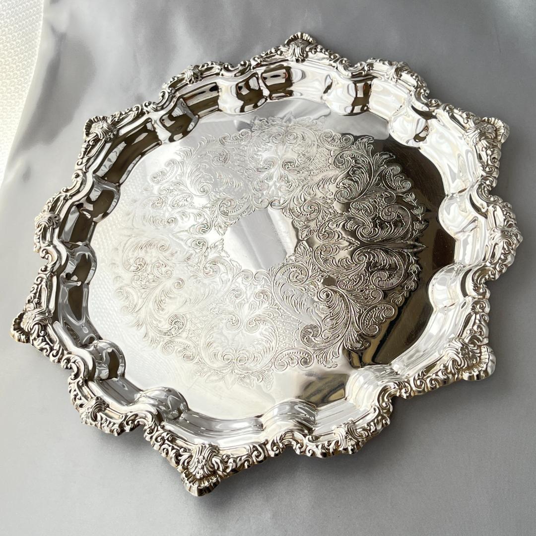 【英国】チッペンデールのギャラリートレー / ドリンクトレー 30cm