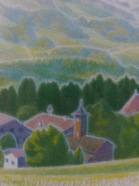 五十嵐　二朗【チロルの真昼(アルプバッハ)】希少画集画、状態良好、新品高級額装付