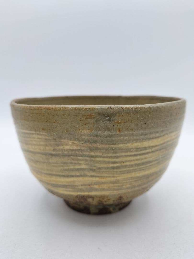 c860 数茶碗 刷毛目　青伊羅保 10客 中村与平 木箱 茶道具 古物