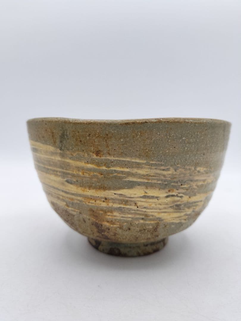 c860 数茶碗 刷毛目　青伊羅保 10客 中村与平 木箱 茶道具 古物