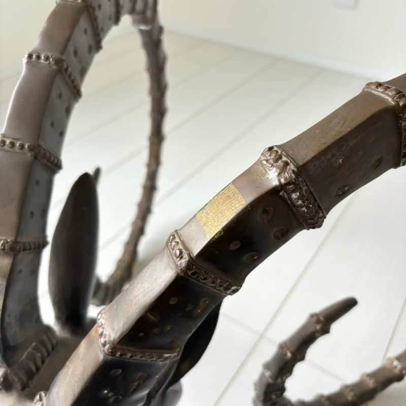 ALAIN CHERVET 希少 ヴィンテージ ラムヘッド ガラステーブル