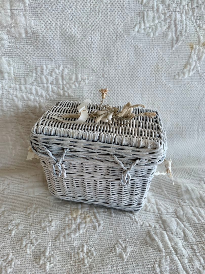 フランスビンテージ/アンティークパニエ＆スノーベビー＆Hertwigビスクドール