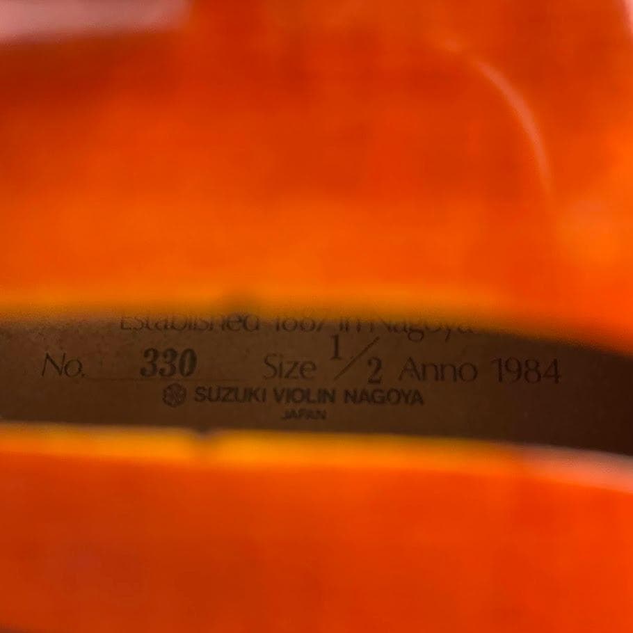 極美品●鈴木バイオリン No.330● 1/2 黄金期 1984年製 良音・良杢