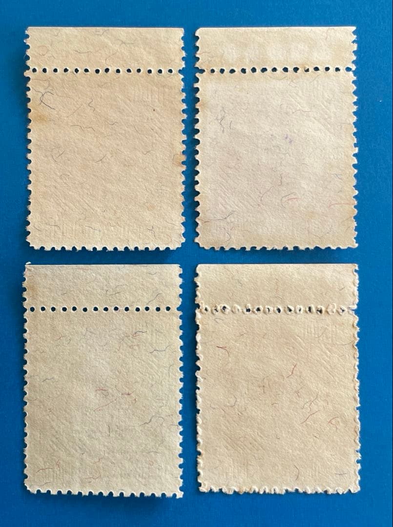 中華民国台湾切手　双鯉図郵便（一版）(未使用・銘板入り、7種完)