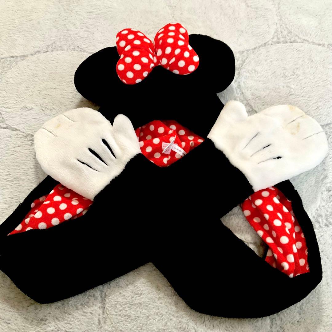 【廃盤】ディズニー　ミニーファンキャップマフラー　ミニーちゃん　被り物
