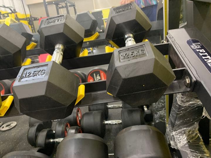 ラバーヘックス ダンベル　12.5kg から25kg