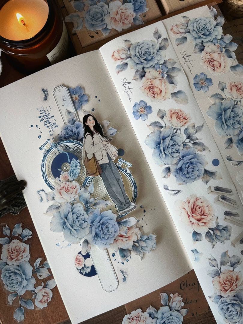 壹洱原创《莫蓝》海外マスキングテープ　マステ 【2161】