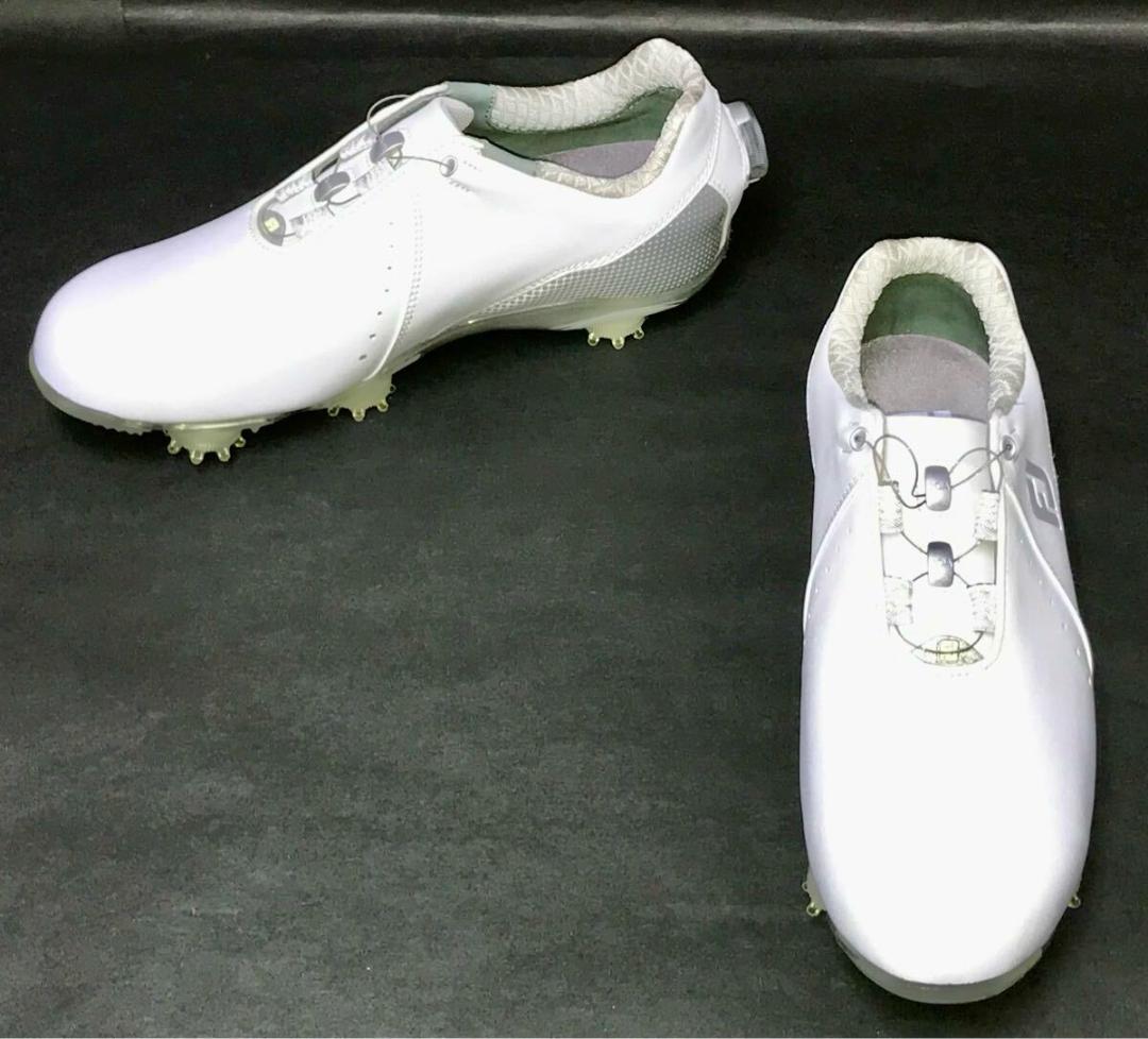 フットジョイ★ゴルフシューズ ダイヤル式 24.5 白×シルバー 99068J