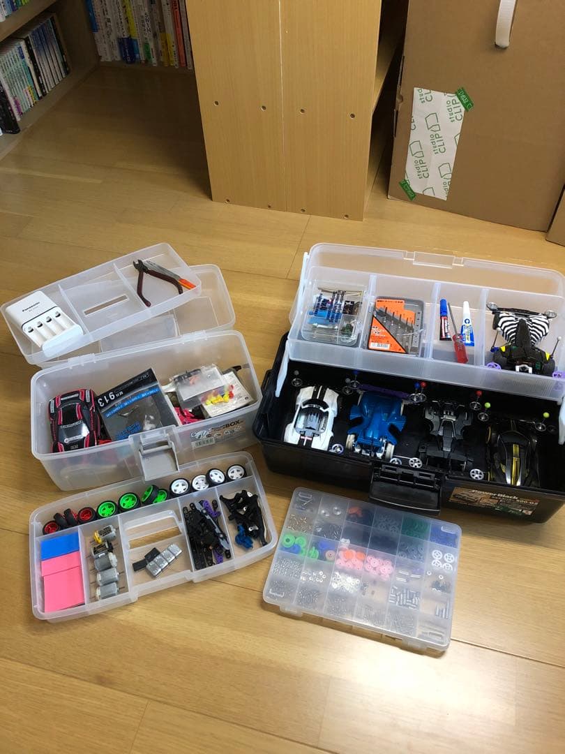 フホマノ　ミニ四駆 引退セット車両5台とパーツ・工具収納セット