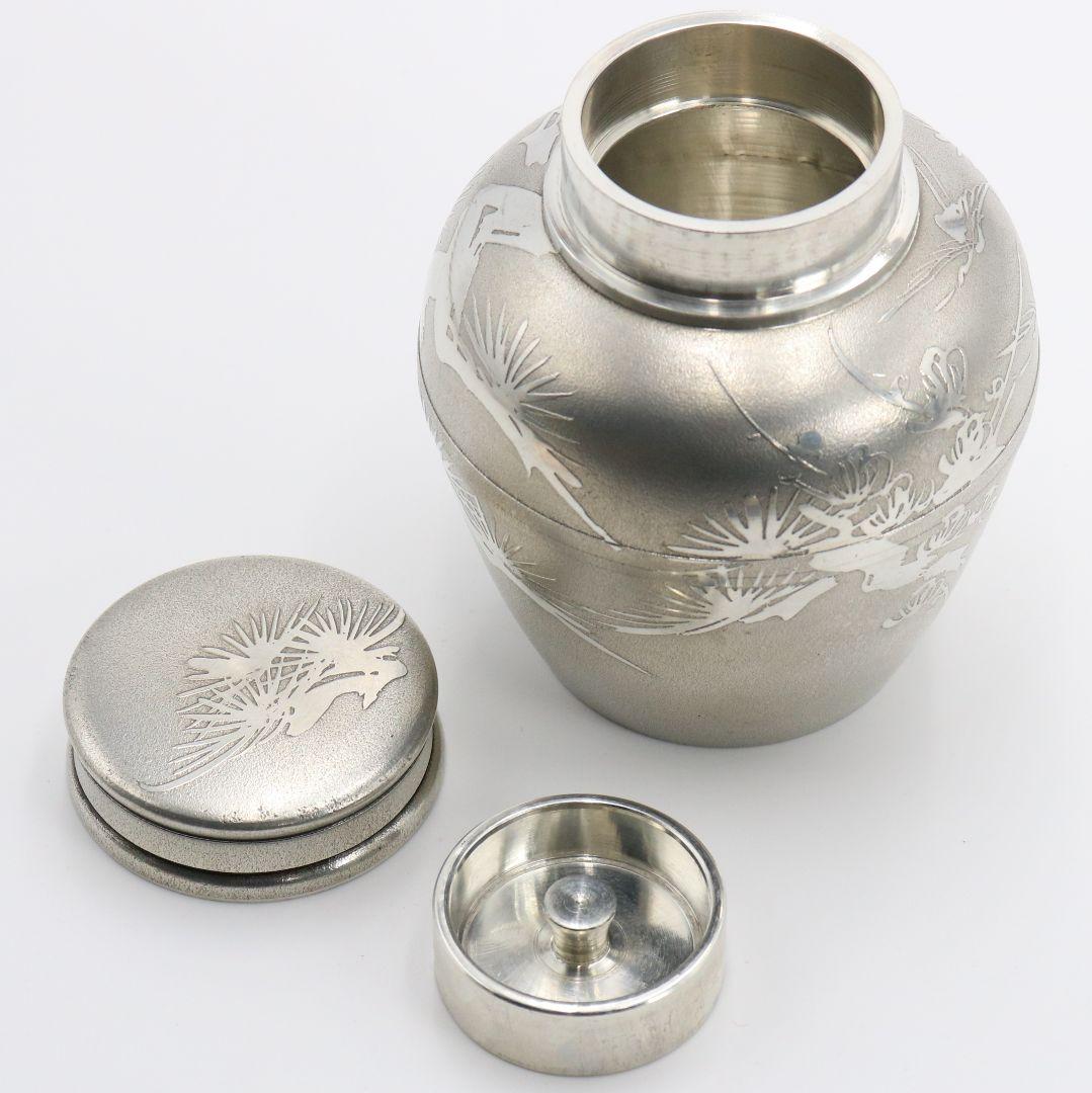 岩切美巧堂造 茶壷 茶心壷 薩摩錫器 煎茶道具 約388g　M256　BC23