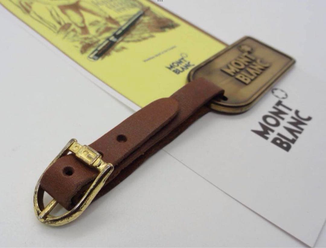 モンブラン★未使用保管品ヴィンテージ★本革＆メタル製タグネームタグ★キーホル